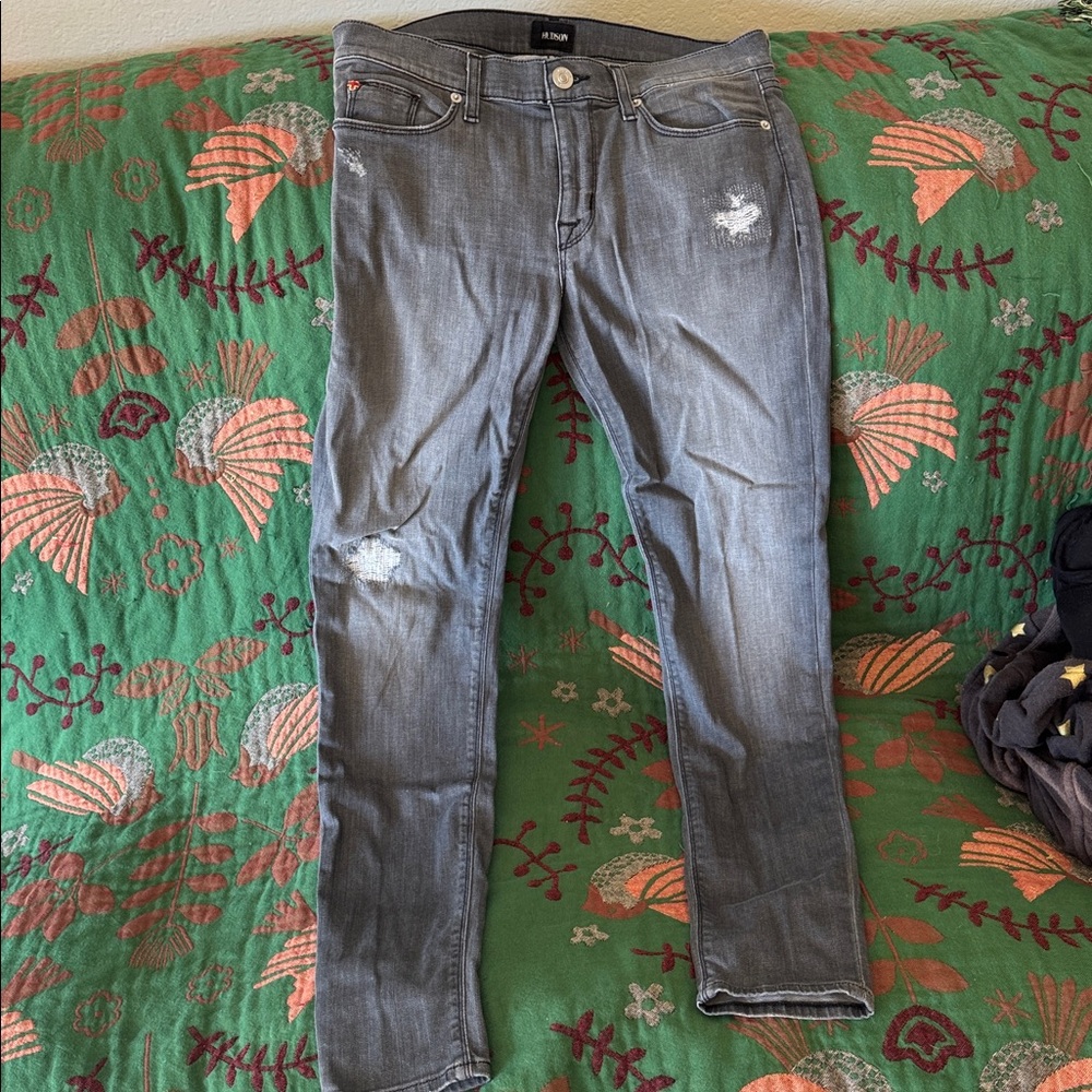 Hudson Jeans Women's Distressed Gray Skinny Jeans